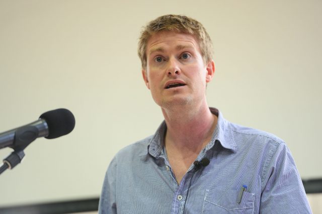 The Shadow Education Secretary, Tristram Hunt, speaking at researchED