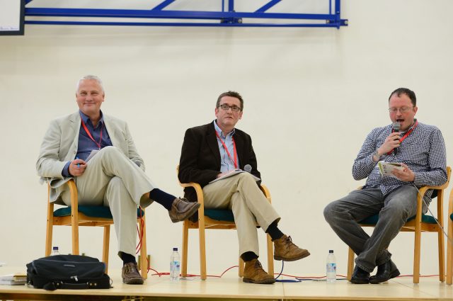 Mike Cladingbowl, Ofsted schools director  and Sean Harford, Ofsted initial teacher education director with education blogger Andrew Old