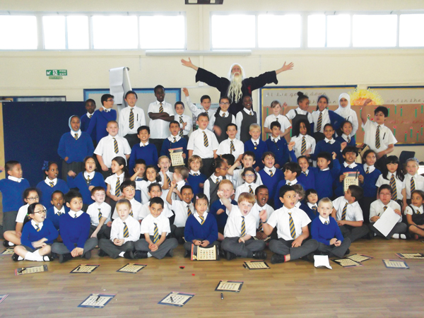 The good Wizard Aduro visits St Nicholas’ Catholic Primary School