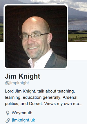 Jim Knight's profile on twitter