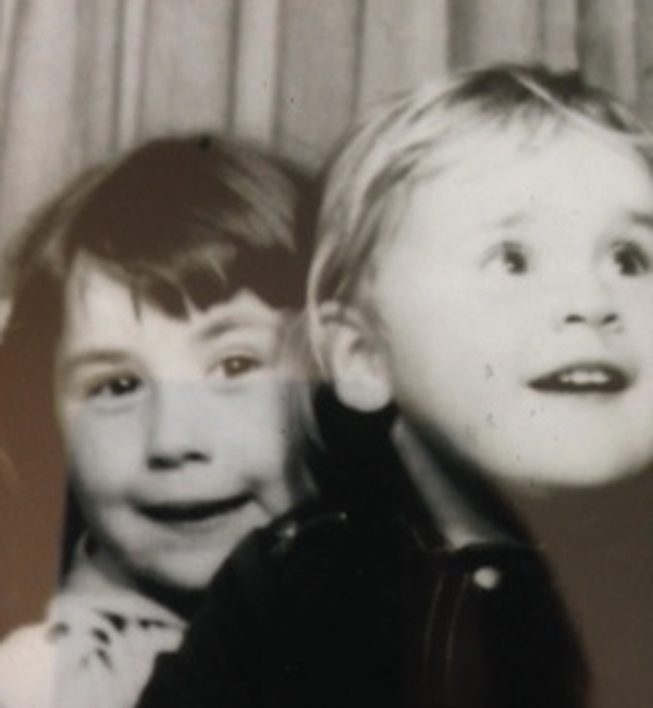 Jo-Anne with her sister, Sandra, at ages 5 and 3, respectively