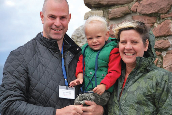 Ross with wife Jenni and premature @FreddieWM, Portencross, Ayrshire, August 2013