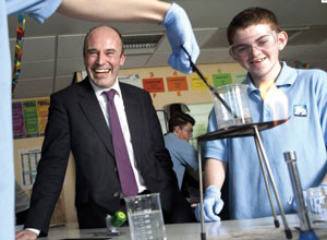 Jon Coles visiting Lambeth Academy in south London – one of the schools in his academies chain