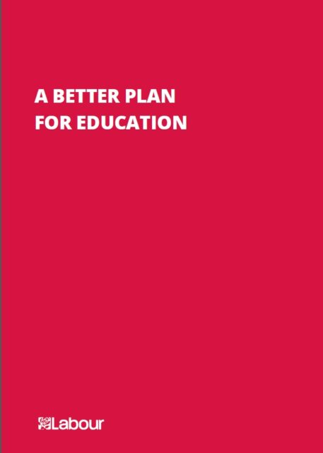 The front page of Labour's manifesto for education