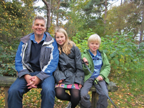 Peter with his children Jo (left) and Laurie