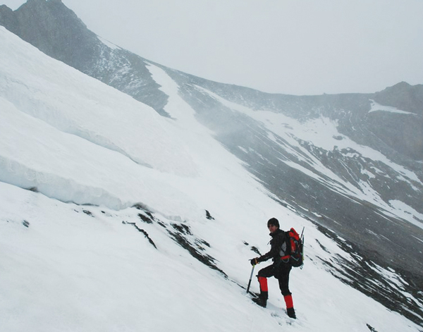 Tim climbing in Crans-Montana, Switzerland