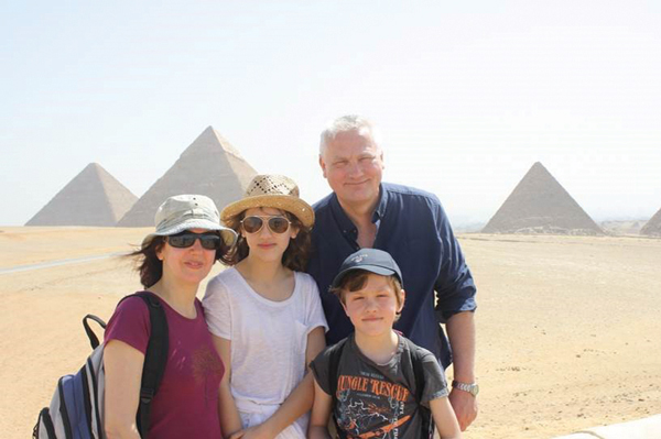 Cladingbowl with his wife Valerie, and children Anna and Sam, on a trip to Egypt this Easter