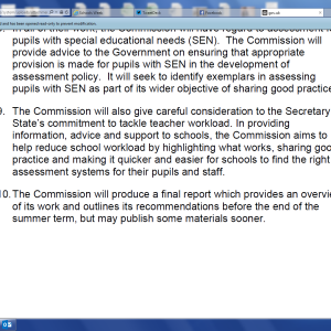 The commission's statement of intent