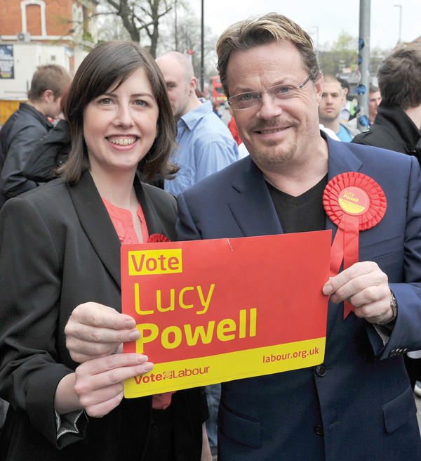 Powell with comedian Eddie Izzard