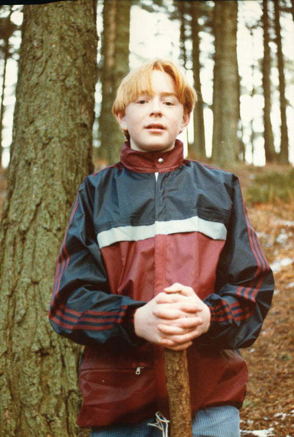 David aged 13 holding a stick