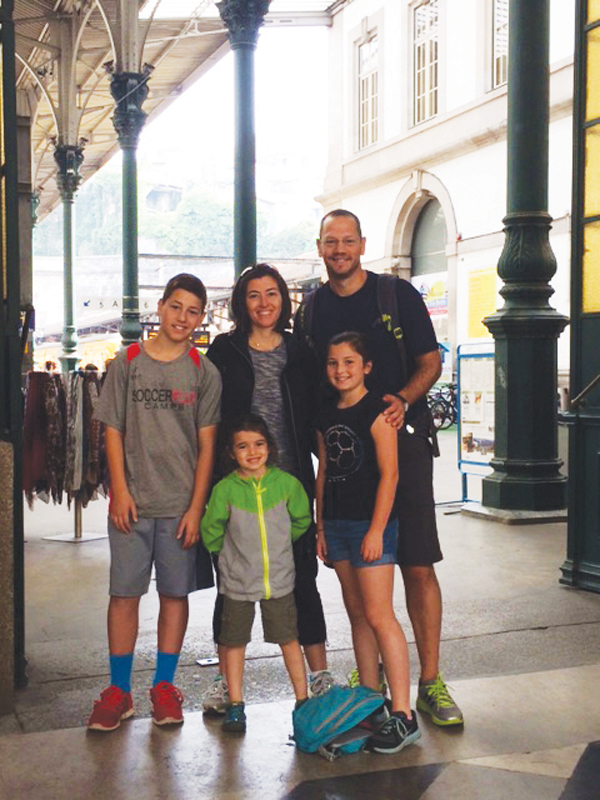 Lemov on a trip with his wife and three children