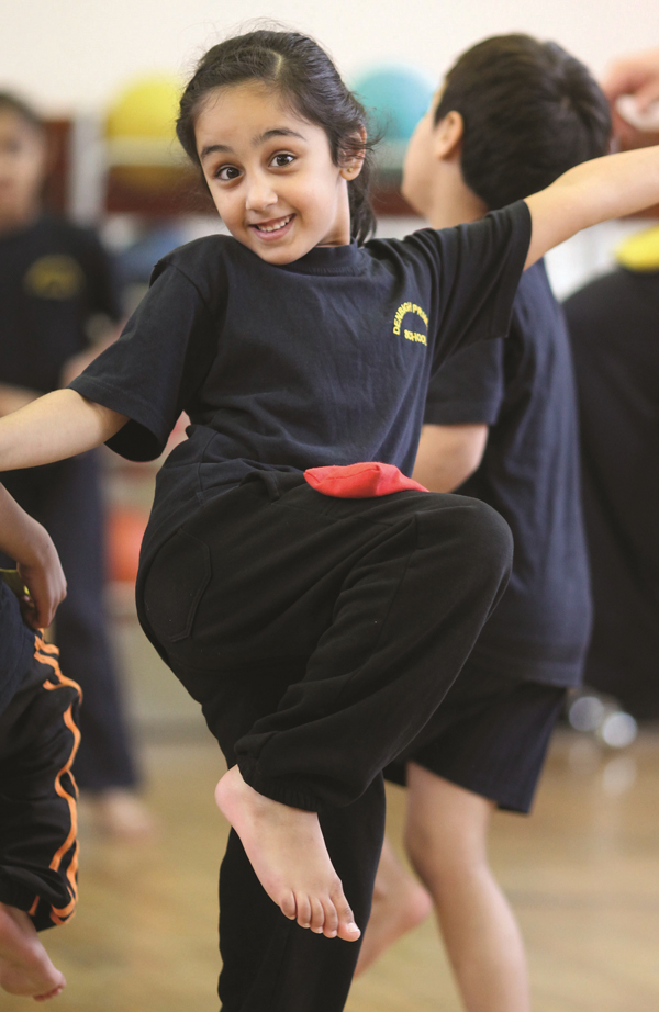 A PE lesson at Denbigh Primary School, Luton