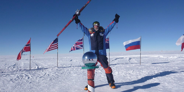 Saturday January 10, 2015, Julian reaches the South Pole. Only about 300 people have completed the trek without assistance since 1911