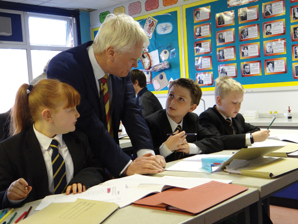 Stuart visits a Year 7 class