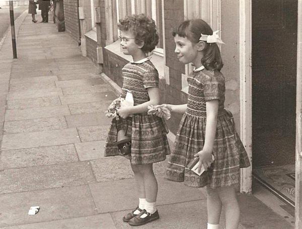 Julie with sister Alison, age 6