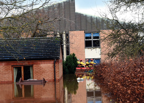 Emergency services rescue of two people trapped in Newman School