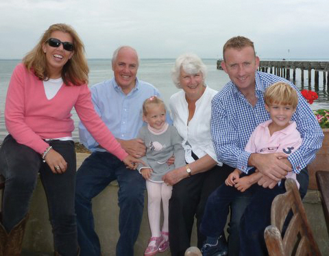 Roy, his wife Veronica, daughter Elisabeth, son-in-law Paul and grandchildren Sophie and Alex