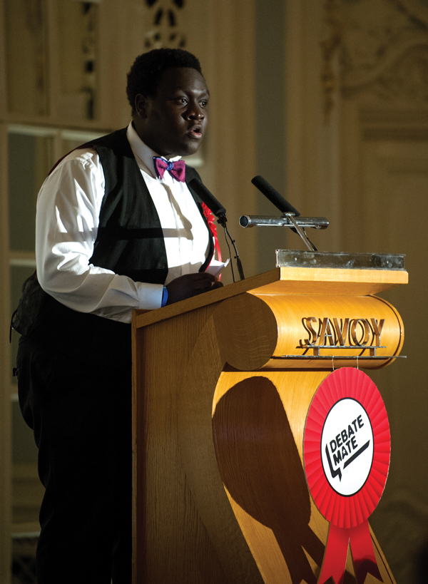 Ife debating at the Savoy Hotel, London