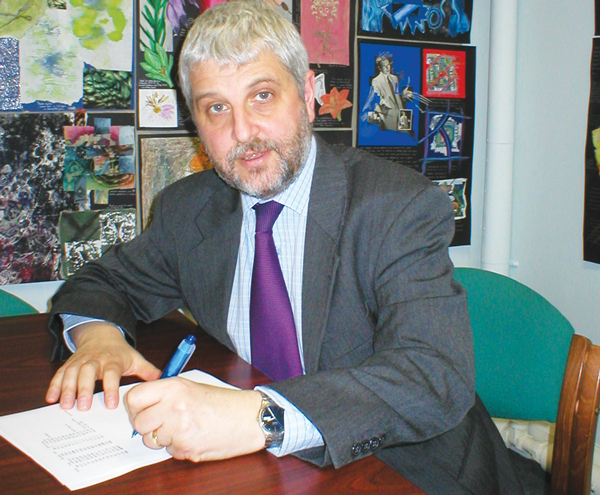 Brian at his desk at St Cyres School