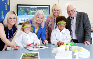 Scientist Dame Kay Davies (centre left) at the official opening