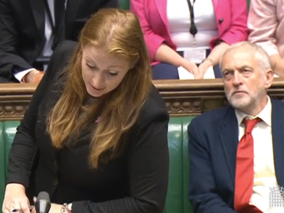 Rayner and Labour leader Jeremy Corbyn in the Commons