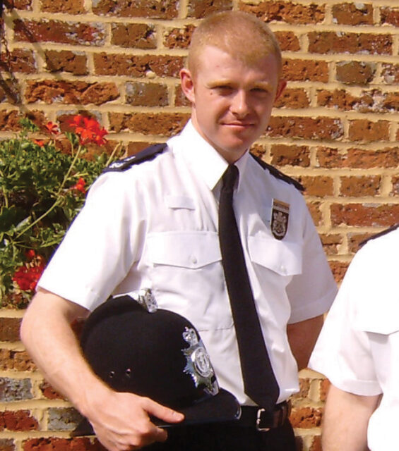 O'Brien in his passing out parade as a special constable in 2005