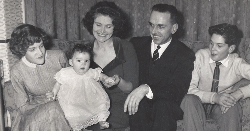 Haynes (centre) in 1960 with her parents. sister Katrina and brother Michael