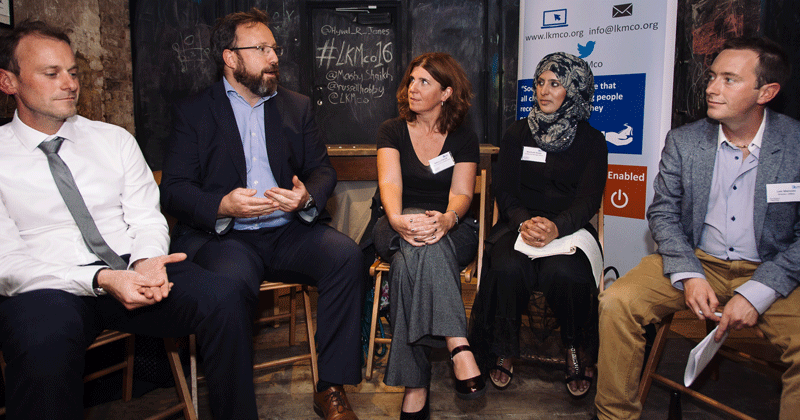 (L-R) Hywel Jones, Russell Hobby, Rebecca Parrett, Mashuda Shaikh and Loic Menzies