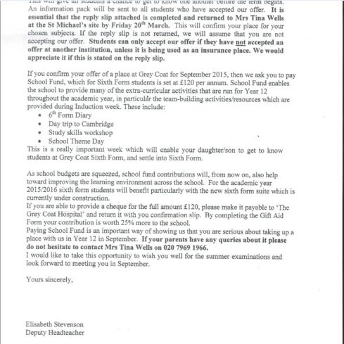 EXCLUSIVE: Gove and PM school made forbidden donation request