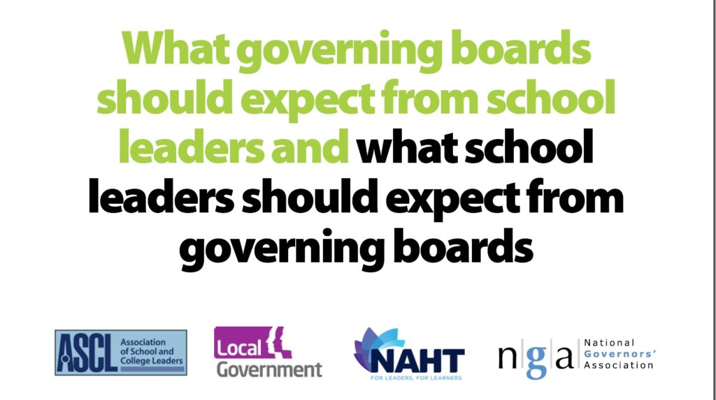 New paper lays out what governors and school leaders should expect from each other New paper lays out what governors and school leaders should expect from each other