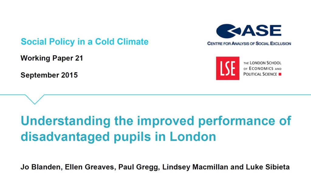 'London effect' due to improving primary schools, new report finds 'London effect' due to improving primary schools, new report finds