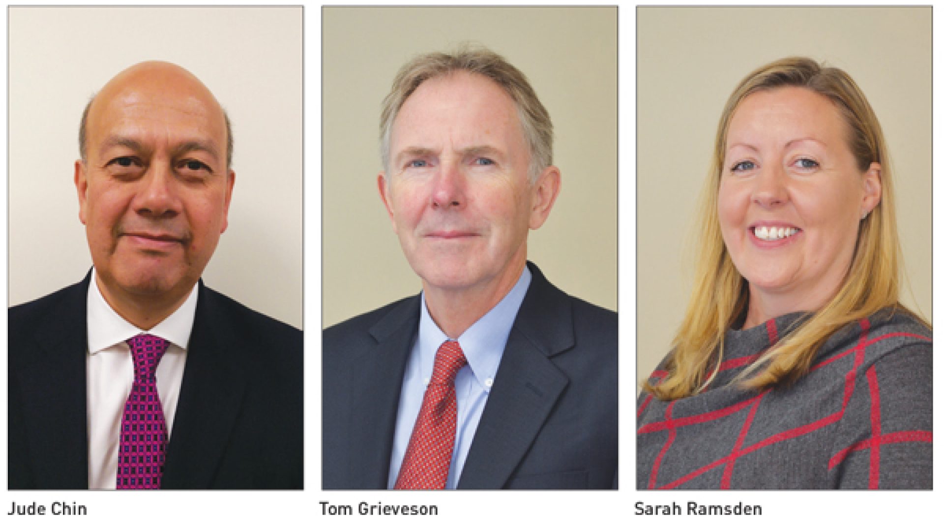 Jude Chin, Tom Grieveson and Sarah Ramsden