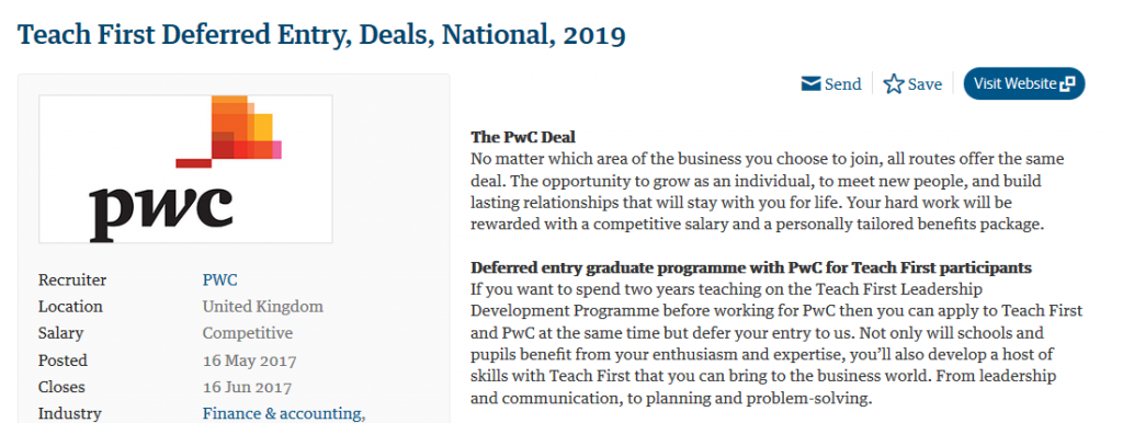 PwC job advert | Schools Week