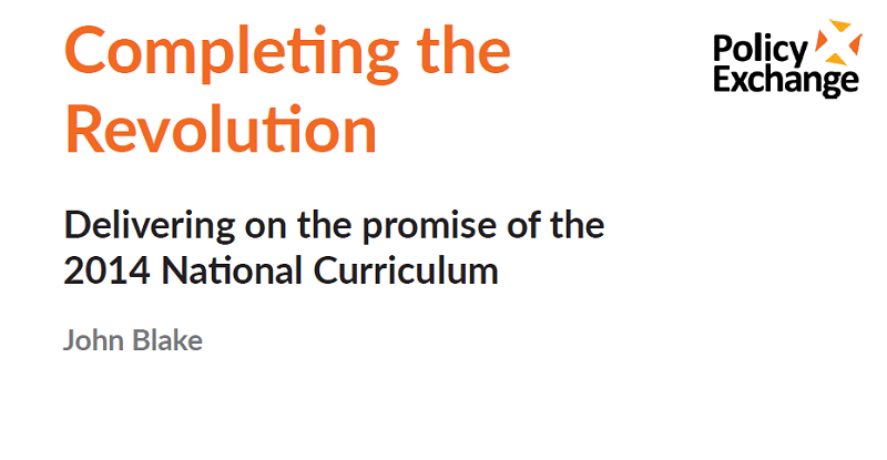completing the revolution policy exchange report | Schools Week