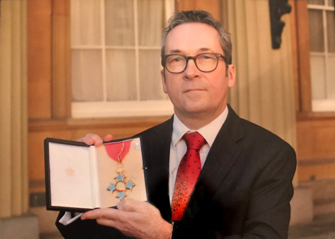 Bauckham with his CBE