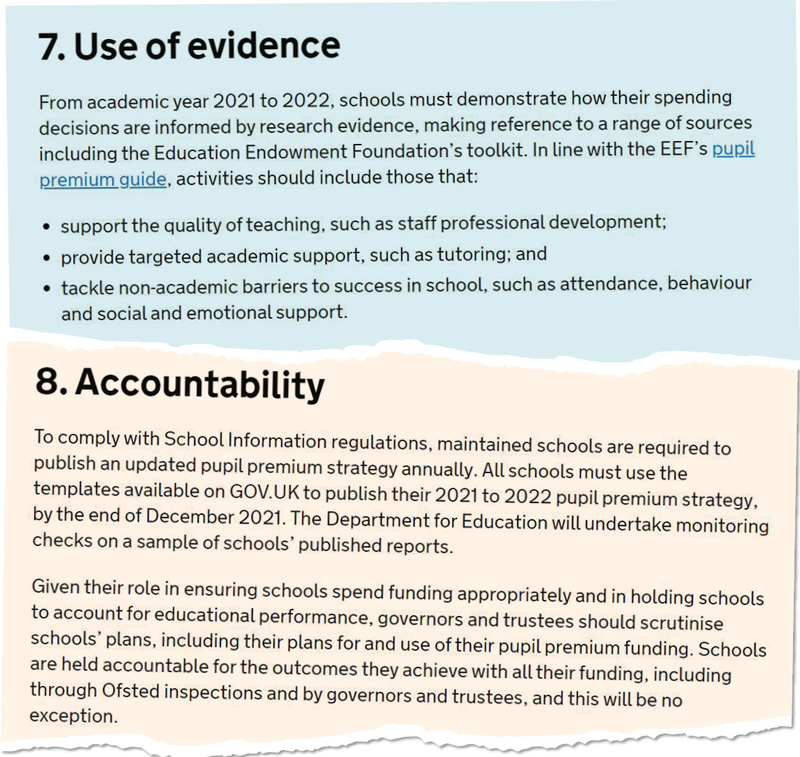 pupil premium recovery