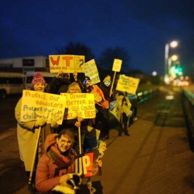 meol cop picket teacher strike