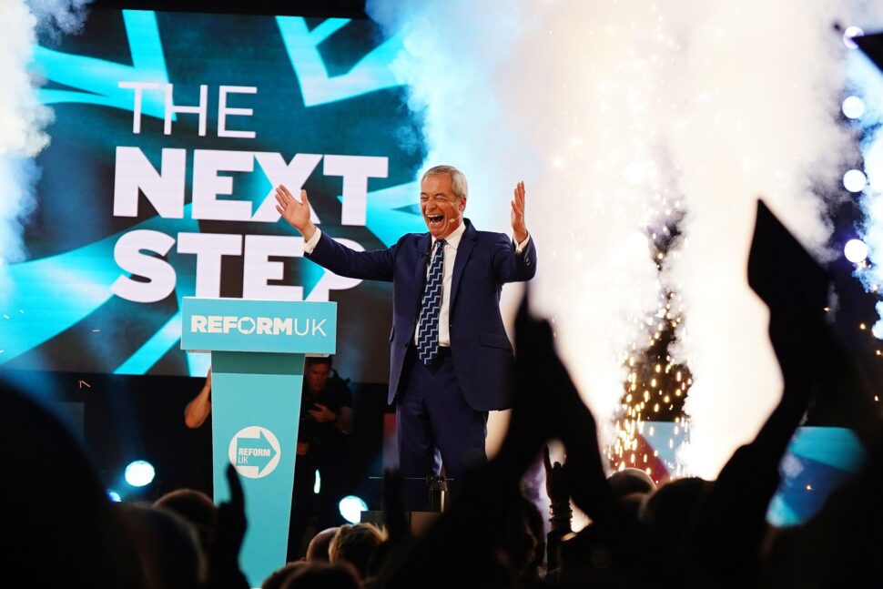 Reform UK leader Nigel Farage speaks during the partys annual conference at the National Exhibition Centre in Birmingham Picture date Friday September 5 2025 | Schools Week