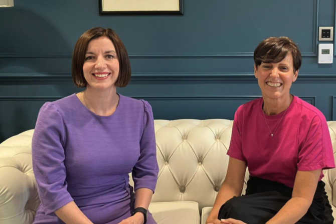 Bridget Phillipson with Becky Francis